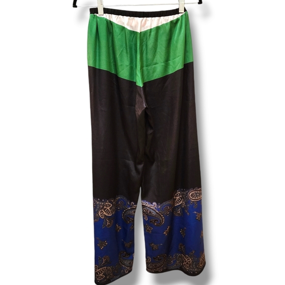 Clover Canyon Silk Color Block Drawstring Pants, Small - Picture 4 of 9
